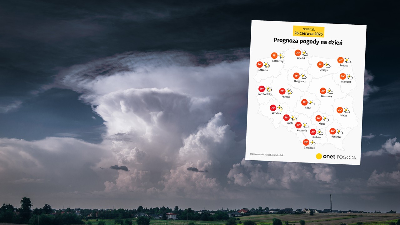 Superkomórki burzowe nadciągają do Polski. Wiatr rozpędzi się do 90 km na godz.