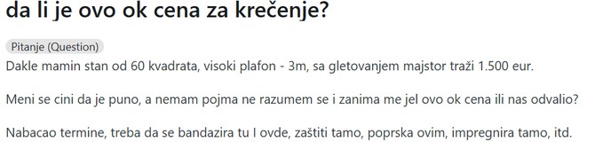 Cena krečenja stana