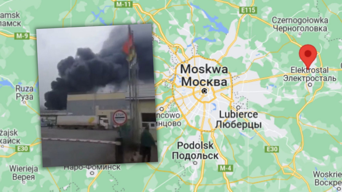 Gigantyczny pożar w pobliżu Moskwy. Słup dymu