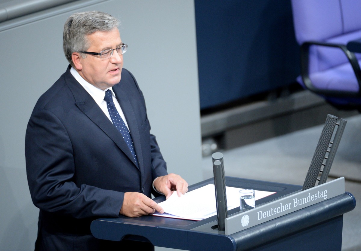 Prezydent Bronisław Komorowski przemawia w Bundestagu w Berlinie