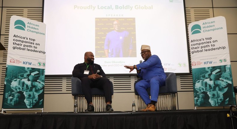 L-R: Chris Chijiutomi, Managing Director and Head of Africa at British International Investment, and Dare Okoudjou, founder and CEO of Onafriq