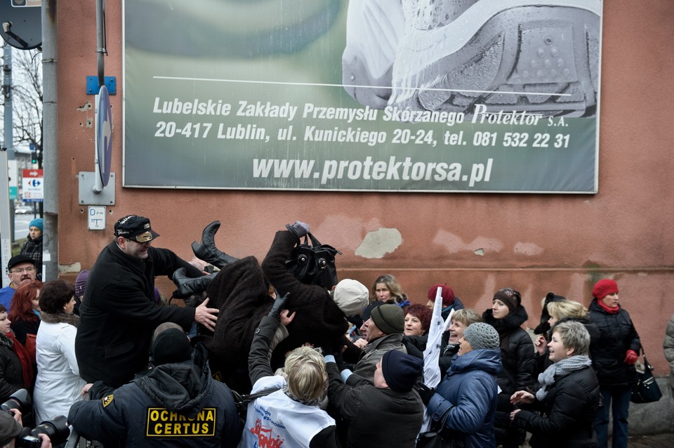 Demonstracja zwolnionych pracowników