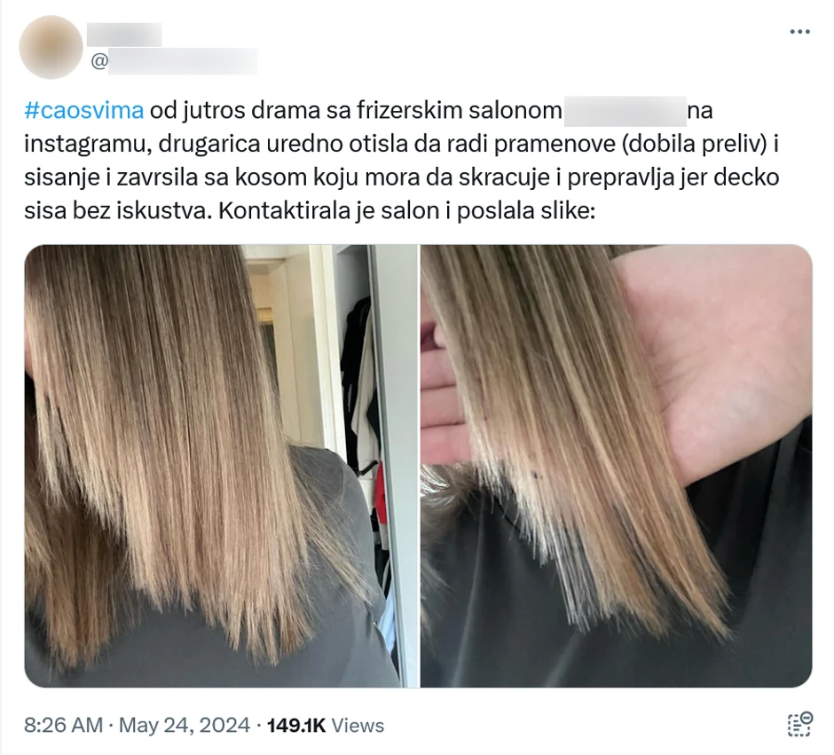 Frizerski salon, neiskusni frizer