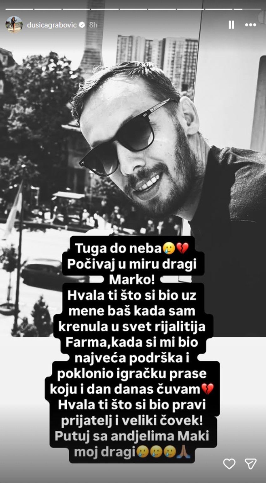 Dušica Grabović se oprostila od Marka Pantića