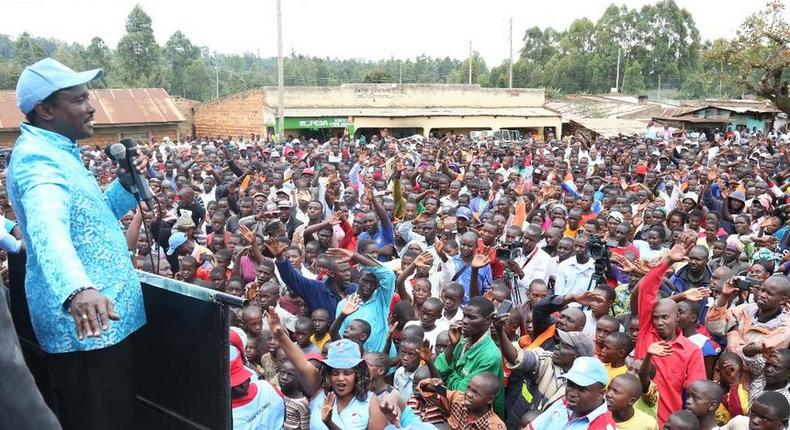 Wiper leader Kalonzo Musyoka addresses a past rally at Kimera Shopping centre in Nyamira County.