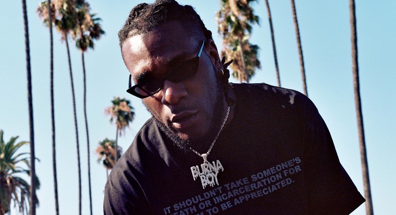 Burna Boy in the sunny streets of California (Aidan Cullen/Rolling Stone)