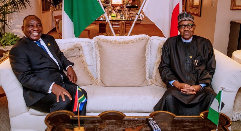 President Muhammadu Buhari and President Cyril Ramaphosa of South Africa [Twitter/@GovNigeeria]