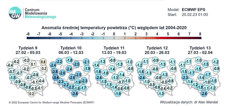 Większość marca może nam upłynąć z niezbyt wysokimi temperaturami