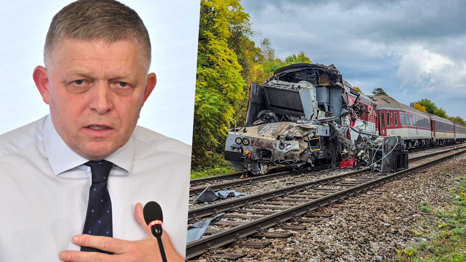 Premiér Robert Fico reaguje na železničné nešťastie v katastri obce Jablonov nad Turňou.
