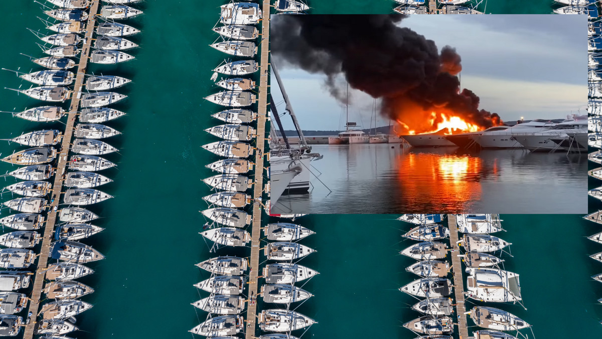 Chorwacja: Pożar jachtów w Marinie Kastela. "Strzelały butle z gazem"