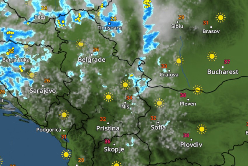 Vreme u Srbiji u 16 sati u nedelju