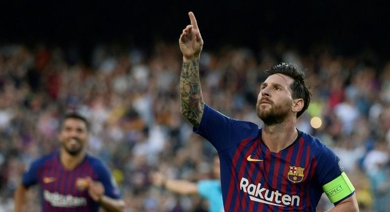 Lionel Messi had plenty to celebrate as Barcelona thrashed PSV in the Champions League