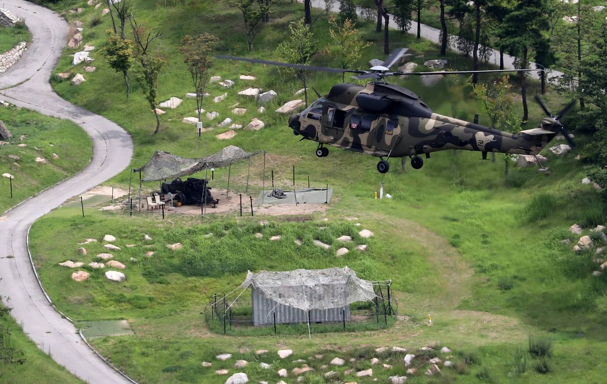 Amerykański śmigłowiec w Korei Południowej