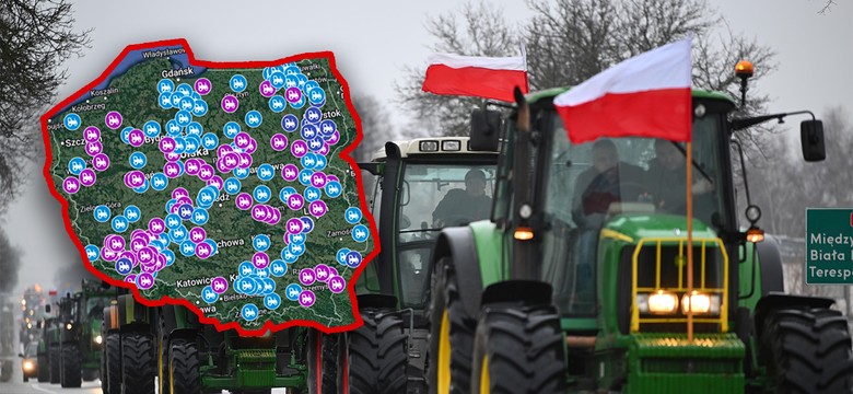 Dziś wielki paraliż dróg w całej Polsce. Rusza protest rolników, oto MAPA