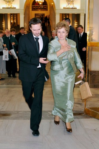Danuta Wałęsa z synem Jarosławem