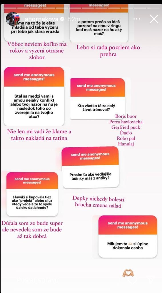 Alexandra odpovedala na otázky sledovateľov.