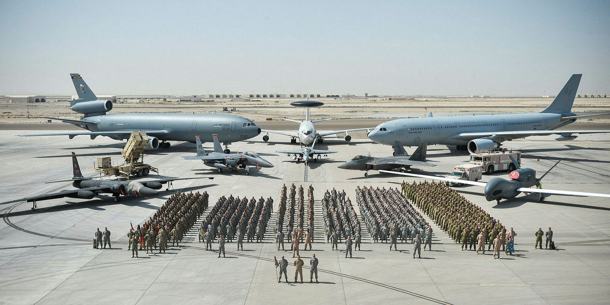 One photo shows the incredible firepower of the US-led coalition against ISIS