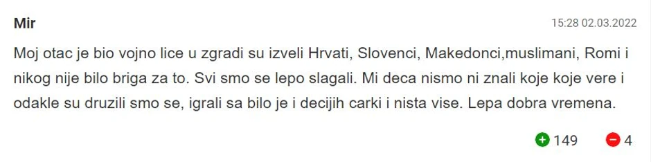 Komentari na poruku Hrvata