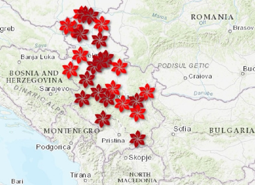 Alergeni u Srbiji mapa