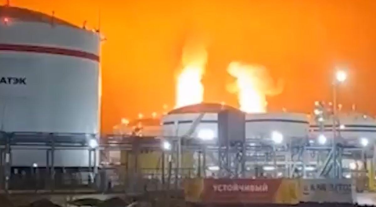 atak dronów wojna w Ukrainie Rosja Ust Ługa