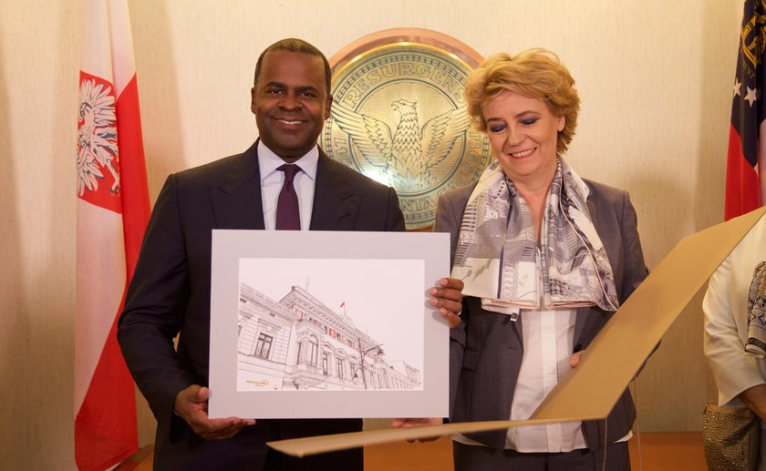 Kasim Reed burmistrz Atlanty  i Hanna Zdanowska prezydent Łodzi