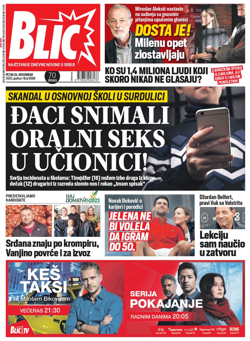 Naslovna strana za 24.11. - Blic