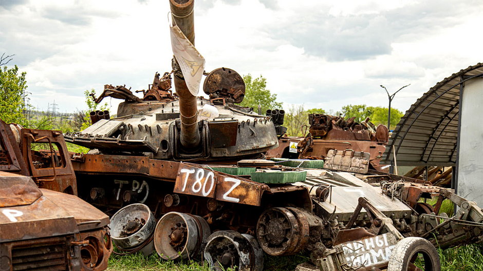 Zniszczone rosyjskie czołgi w Ukrainie