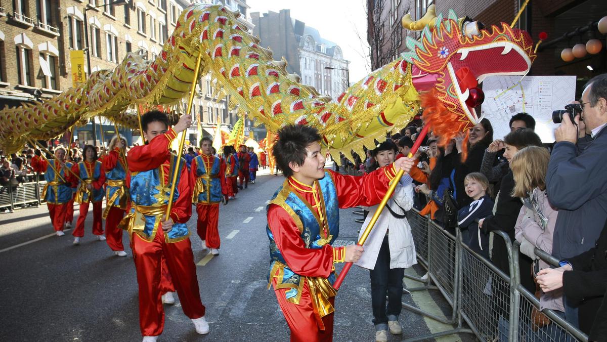 Chinska parada noworoczna w Londynie. 