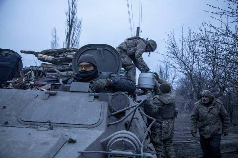 Ukraińscy żołnierze w pobliżu Awdijiwki, Ukraina, 4 marca 2024 r.