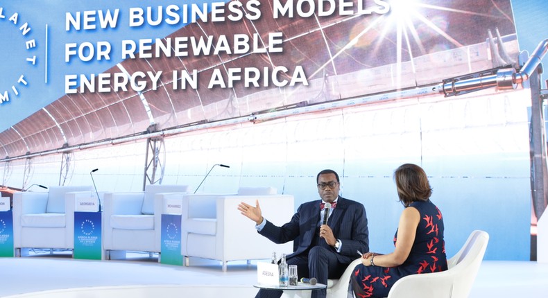 Akinwumi Adesina, AfDB president speaking at the One Planet Summit in Nairobi.