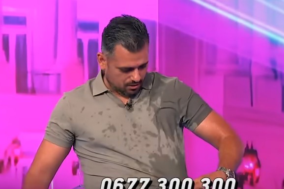 HAOS UŽIVO U EMISIJI Anastasija ispolivala Boru Santanu vodom, pa besno izletela iz studija nakon šokantnog saznanja - voditelj skočio