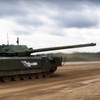 A Russian T-14 Armata tank moves across challenging terrain at the International military and technical forum ARMY-2016 in Alabino, outside Moscow, Russia.Russian Defence Ministry Press Service photo via AP