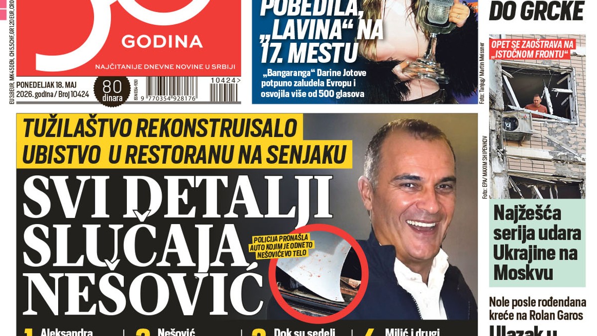 Blic naslovna strana za 18.5