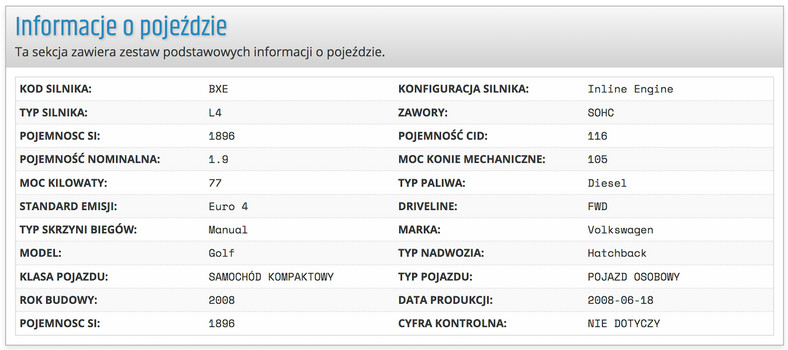 W internecie znaleźć można szereg ciekawych informacji o używanym aucie – wystarczy numer VIN