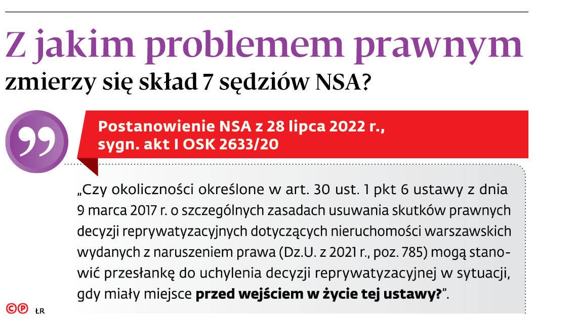 Z jakim problemem prawnym zmierzy się skład 7sędziów NSA