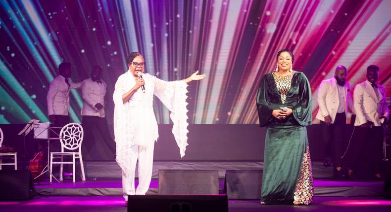 Sinach and Onyeka Onwenu 