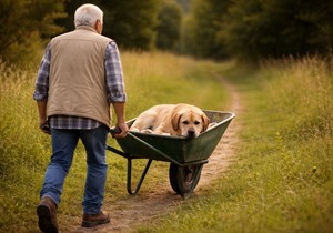 Čovek i pas - ilustracija