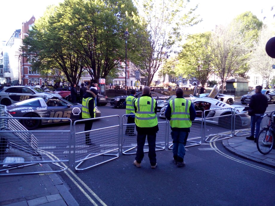 We joined the Gumball 3000 on Tuesday morning (day three) at Golden Square in Soho, London.