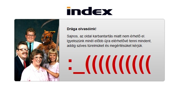 Ez az üzenet várja az index.hu látogatóit