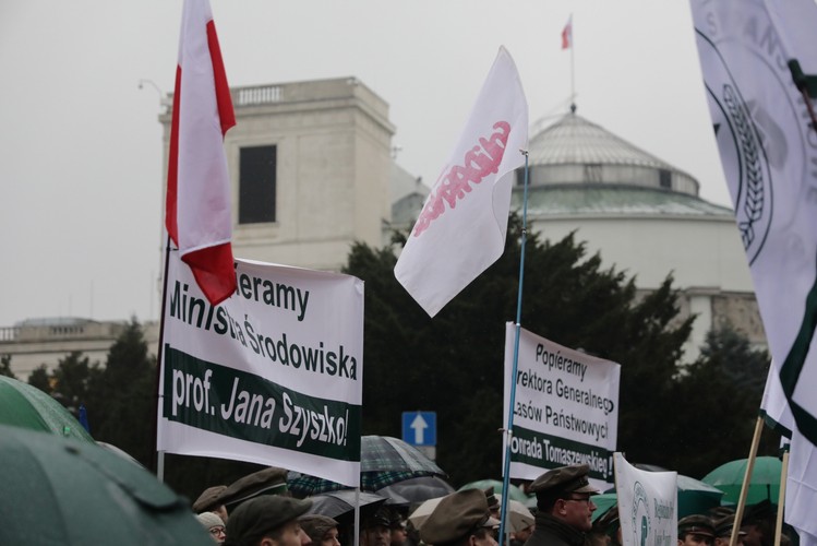 Zwolennicy Szyszki przed Sejmem