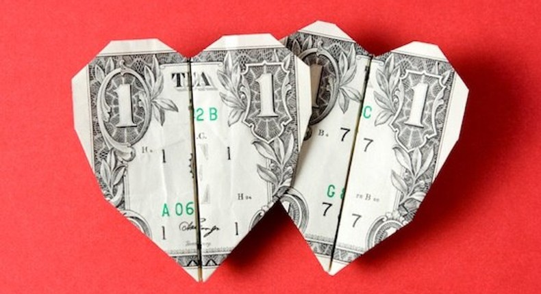 Money and love on Valentine's Day 