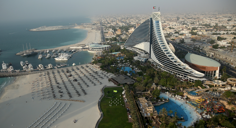 To start with, let's talk about location and architecture. The Jumierah Beach Hotel sits on its own private beach on the Dubai coastline. Its iconic wave-shaped building is one of Dubai's most recognizable.