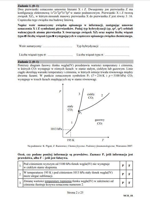 Matura z chemii - arkusz, poziom rozszerzony