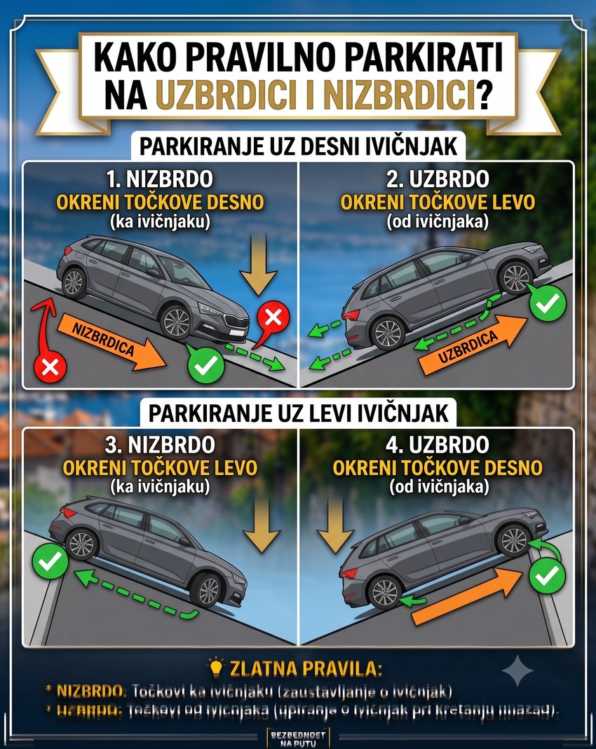 Parkiranje na uzbrdici i nizbrdici