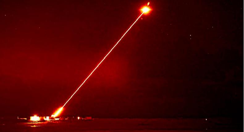 The UK testing its new laser weapon, the DragonFire.MoD