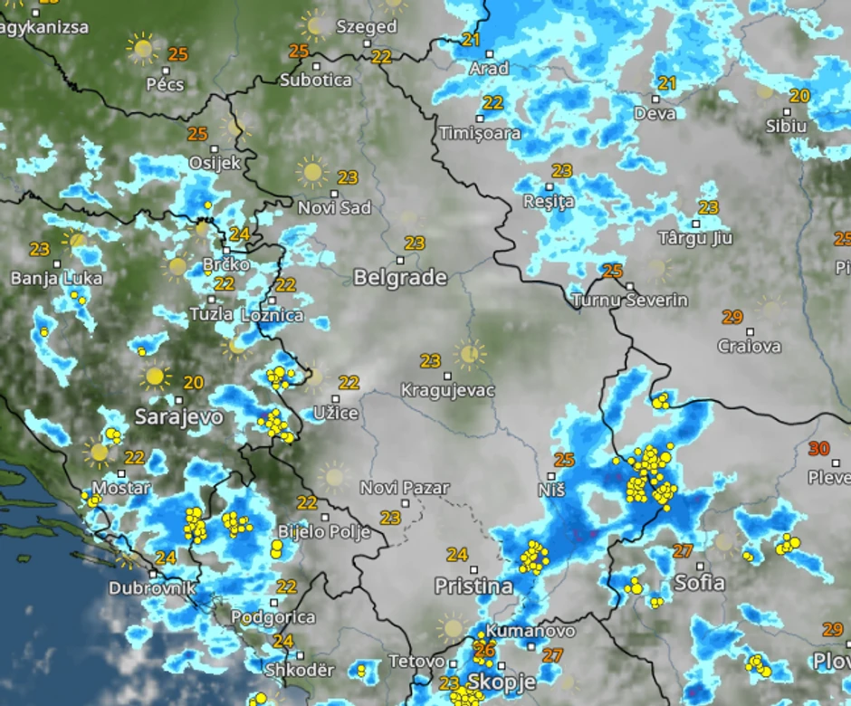 Kretanje nevremena u 16 sati