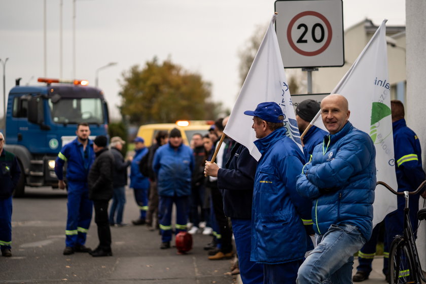 Protest w Łodzi. Czego domagają się pracownicy Grupowej Oczyszczalni Ścieków?