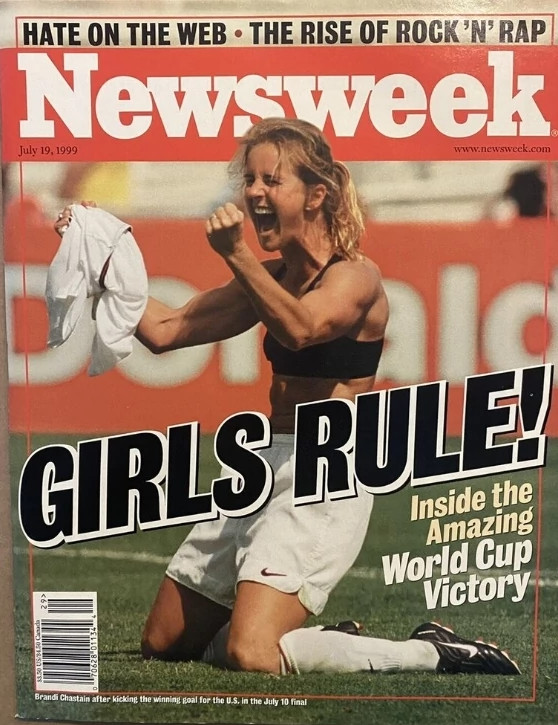 Brandi Chastain na okładce "Newsweeka", 1999 r.