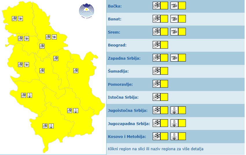 meteoalarma za 29. decembar