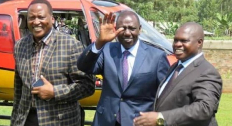 File image of Kitutu Chache MP Richard Onyonka (left) with DP William Ruto and Kisii County Deputy Governor Joash Maangi